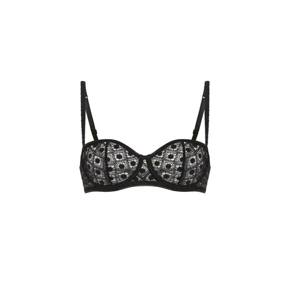 🆕SIMONE PERELE Apolline Demi Lace Underwire Non-Padded Bra 36B Black #1F5330 - Picture 6 of 9